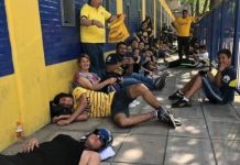 Cuadras de cola para ver un entrenamiento de Boca Cuadras de cola para ver un entrenamiento de Boca