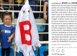 Mirá el hijo de qué jugador, se disfrazó de fantasma de la B Mirá el hijo de qué jugador, se disfrazó de fantasma de la B