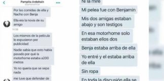 Filtran chats sobre la reacción de Pampita la noche del episodio del motorhome Filtran chats sobre la reacción de Pampita la noche del episodio del motorhome