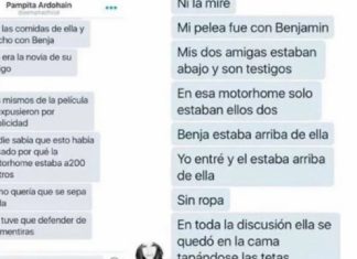 Filtran chats sobre la reacción de Pampita la noche del episodio del motorhome Filtran chats sobre la reacción de Pampita la noche del episodio del motorhome