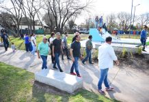 Ariel Sujarchuk recorrió obras de mejora del espacio público en Garín