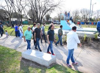 Ariel Sujarchuk recorrió obras de mejora del espacio público en Garín