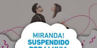 Por las condiciones climáticas se suspendió el recital de Miranda!