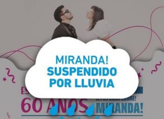 Por las condiciones climáticas se suspendió el recital de Miranda!