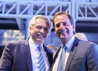 Ariel Sujarchuk, junto al presidente Alberto Fernández y el gobernador Axel Kicillof, participó de la inauguración de mAbxience, firma nacional del empresario Hugo Sigman