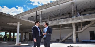 Ariel Sujarchuk y el ministro de Educación, Nicolás Trotta, recorrieron el colegio Cereijo y el Polo de Educación Superior