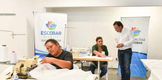 La Municipalidad de Escobar ya fabrica barbijos, alcohol en gel y camisolines quirúrgicos