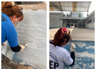 El Municipio junto a cooperativas de trabajo realiza obras de refacción en escuelas del partido