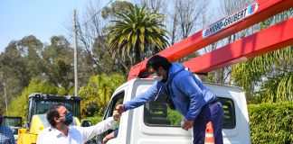 Sujarchuk supervisó la obra de repavimentación de la calle Mermoz