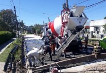Escobar: Siguen adelante con distintas obras de bacheo en hormigón