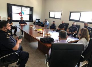 La secretaria de Seguridad, Graciela Cunial, mantuvo una reunión en el Centro de Monitoreo con todos los comisarios del partido de Escobar