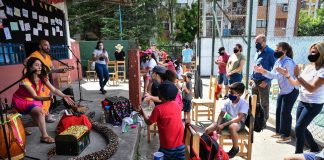 Verónica Sabena supervisó las actividades de reinserción escolar de los alumnos de la Escuela Primaria 9 de Garín