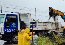 Temporal en la región: equipos municipales trabajan en las calles desde la madrugada para controlar la situación en todo el distrito