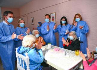 Sujarchuk supervisó las obras de refacción en el Hogar de Ancianas Eva Perón y celebró el 48º aniversario