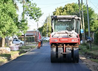 Garín: Sujarchuk recorrió la pavimentación de las calles Almirante Brown y Eva Perón