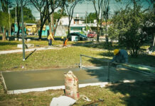 Garín: avanzan las obras de puesta en valor en la plaza Sarmiento y el cementerio