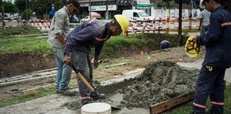 Hidráulica: la Municipalidad de Escobar realiza obras para ampliar la capacidad del reservorio ubicado en el casco céntrico de Garín