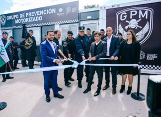Sujarchuk y Kicillof inauguraron una nueva posta del Grupo de Prevención Motorizado en Maquinista Savio