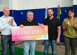 La Municipalidad de Escobar entregó a APANNE un subsidio de un millón de pesos y donará próximamente tres millones más