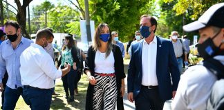 Sujarchuk supervisó obras de desagüe cloacal junto a Malena Galmarini